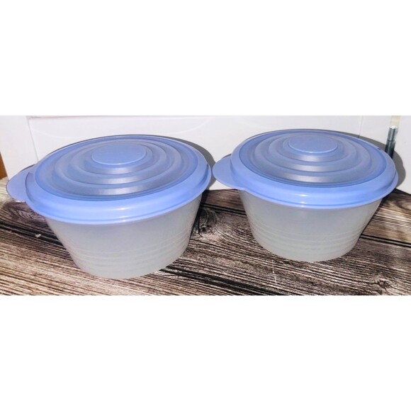 NEW 2 Tupperware Stuffables Bowl Storage Container 2 Cups Blueberry Mist - Picture 1 of 3